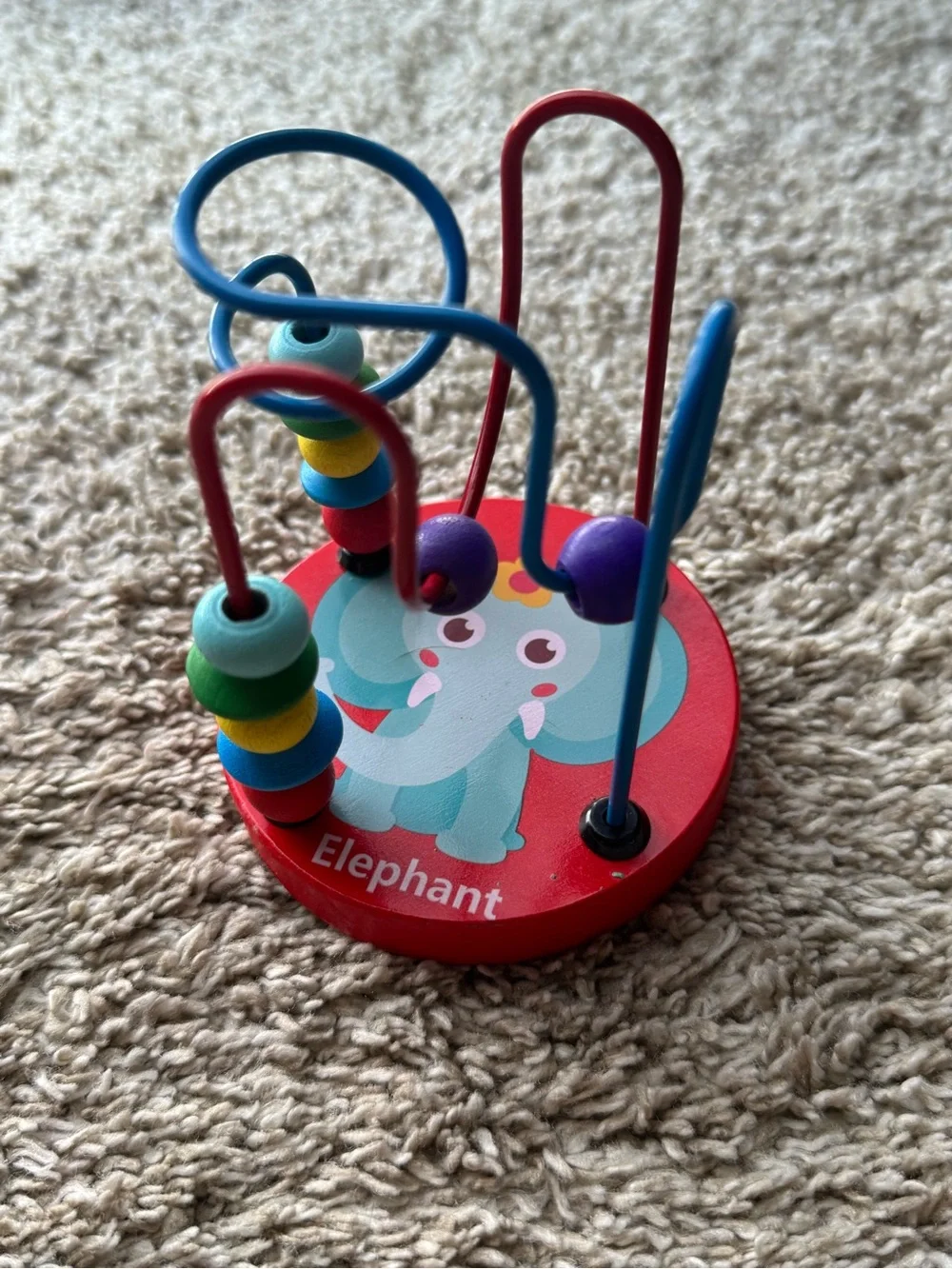 Wooden Elephant Bead Maze Toy Mini Motor Skills Activity Toy Toddler Montessori